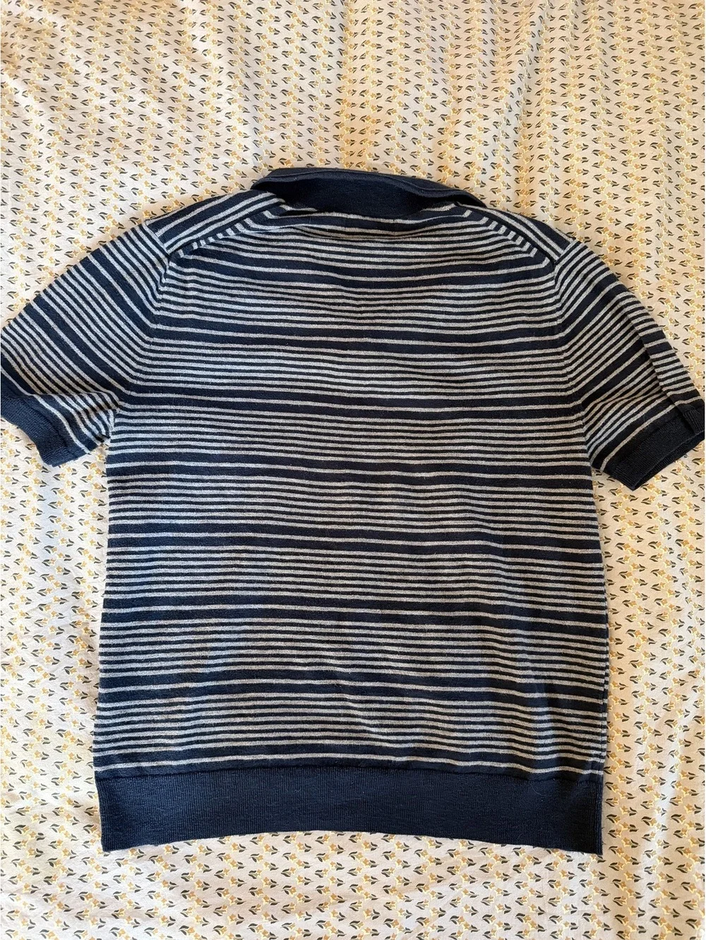 Banana Republic Men's Medium Striped Polo Shirt 100% Organic Cotton